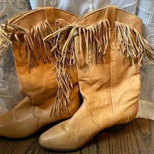 Vintage Dingo Fringe Leather Western Boots